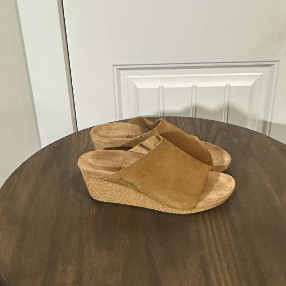 Birkenstock Papillio Suede Cork Wedge Slide Sandals - Picture 3 of 8